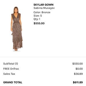 gorgeous dress worn only twice . Very clean,  missing  shoulder pads and belt.